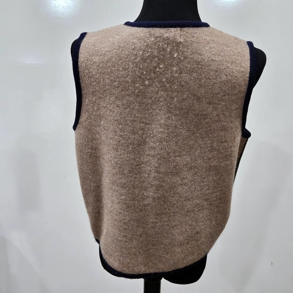 Woolrich 90s Vintage 100% Wool Scoop Neck Button Down Christmas Vest Size M - Picture 2 of 8